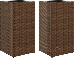 vidaXL 2 db barna polyrattan kerti ültetőláda 30x30x60 cm