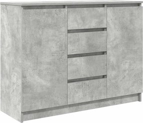 vidaXL betonszürke szerelt fa tálalószekrény fiókos 100,5x35x76 cm