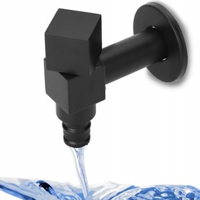 Csaptelep Hidegvizes Mosdó Csaptelep G1/2 Réz Fali Fekete