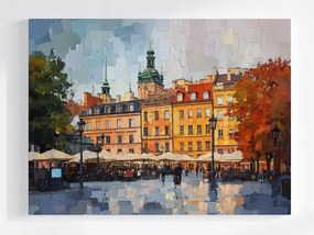 Poszter Város Varsó Óváros Tér Bérházak 100x75