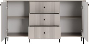 Vesper komód 160 cm fiókokkal lábakon - kasmír / fekete lábak