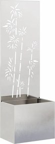 vidaXL Kertvédő vászon Virágos Ezüst 50 x 140 cm Rozsdamentes acél