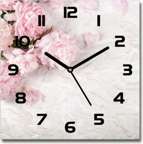 Üveg falióra szögletes bazsarózsa 30x30 cm