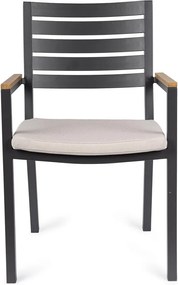 Antracitszürke fém kerti szék Henna – Bizzotto