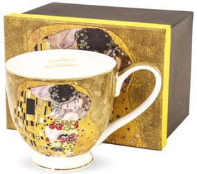 Porcelán 500ml óriásbögre díszdobozban Klimt: A csók 10x15x10,5cm