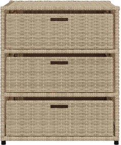 vidaXL bézs polyrattan kerti tárolószekrény 55 x 59 x 69 cm