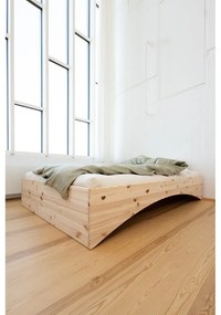 Natúr színű borovi fenyő franciaágy ágytámla nélkül 180x200 cm Orbit – Karup Design