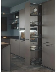 Konyhai fémrács, kamravasalat, 300mm, antracit, teljes kihúzású, csillapított záródás, 1215-1515mm, 4 kosár SIGE, Infinity Line 260