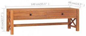 tíkfa TV-szekrény 140 x 40 x 45 cm