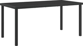 vidaXL Kerti Asztal Fekete 160 x 80 x 73 cm Fém