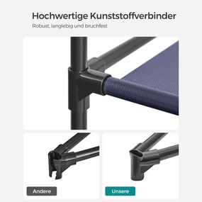 Szövet szekrény, összecsukható szekrény ruhatartóval, sötétkék