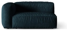 Sötétkék bársony kanapé modul (bal oldali) Martina – Micadoni