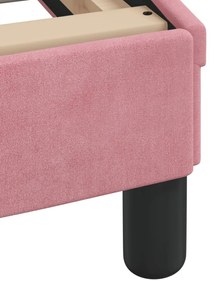 rózsaszín bársony ágykeret fejtámlával Dover 140x200 cm