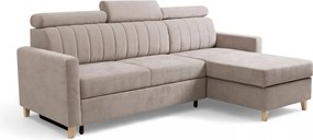 Vario sarokkinyitható kanapé, univerzális állású - bézs Wind 11 zsenília