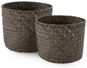 Kötött Compactor kosarak készlete, 2 db, sötétbarna