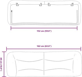 világosszürke szövet fejtámla párna Hvar 152 cm