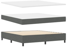 Boxspring Ágy Matrac Kíséretében Sötétszürke Színben, 180x200 cm Szövet