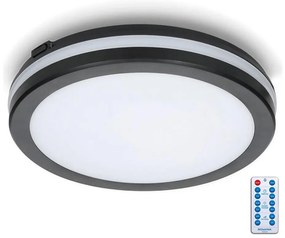 LED fürdőszobai mennyezeti lámpa szenzorral LED/24W/230V átm. 30 cm fekete + DO