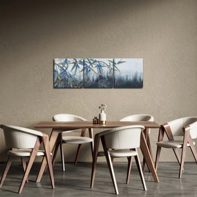 Kép - bambusz a falon (órával) (90x30 cm)