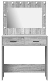 Öltözködőasztal LED fényekkel Szürke Sonoma 78,5x41x135 cm