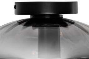 Art Deco mennyezeti lámpa fekete füstüveggel - Ayesha