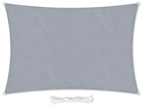Blumfeldt Derékszögű napellenző, 2x4 m, rögzítő gyűrűkkel, poliészter, légáteresztő, világosszürke