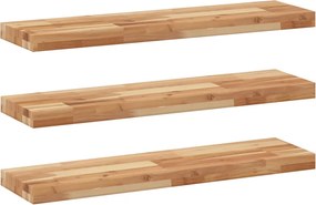 vidaXL 3 db olajbevonatú tömör akácfa függőpolc 100 x 20 x 4 cm
