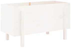 fehér tömör fenyőfa kerti magaságyás 101 x 50 x 57 cm