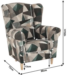 Fotel Charlie (Holm barnászöld minta). 772763