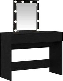 vidaXL Öltözködőasztal fiókkal Fekete tölgy 100 x 40 x 130 cm Faanyag