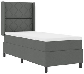 Boxspring Ágy Matrac Alappal Sötétszürke 80x200 cm Szövet