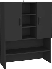 vidaXL fekete mosógépszekrény 70,5 x 25,5 x 90 cm