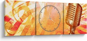 Kép - Retro mikrofon (órával) (90x30 cm)