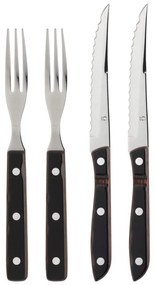 Fekete-ezüstszínű rozsdamentes acél evőeszköz készlet 4 db-os Old Farmer Classic – Gense