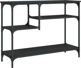 vidaXL fekete tálalóasztal polcokkal 100 x 35 x 75 cm