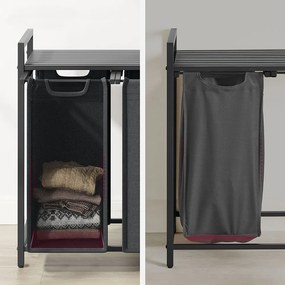 3 rekeszes szennyestartó, sötétszürke