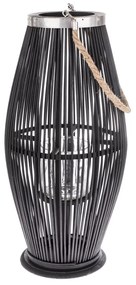 Delgada bambusz lámpás üveggel, fekete 59 x 29 cm