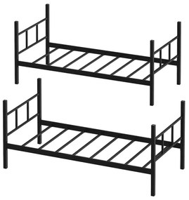 MAVEN fém emeletes ágy 90x200 cm fekete teherbírás: 2×100 kg