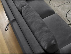 Fekete kanapé mindennapos alvásra-kinyitható 200 cm Cocoone – Bobochic Paris