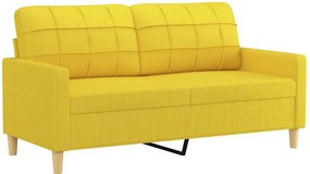 vidaXL 2 személyes világossárga szövet kanapé 140 cm