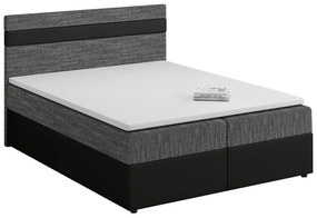 Franciaágy Boxspring 140x200 cm Mimosa (ágyráccsal és matraccal) (fekete + sötétszürke). 1007799