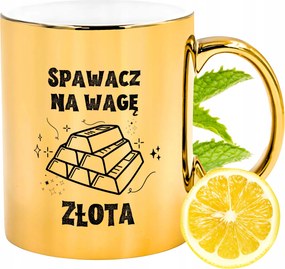 Arany fényes bögre Hegesztőnek Ajándék Nyomtatott Fotóval