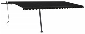 antracitszürke szélérzékelős és LED-es napellenző 500x300 cm