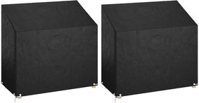 vidaXL 2 db polietilén kerti pad huzat 8 fűzőlyukkal 130x70x70/88 cm