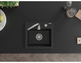 Mexen Milo - gránit mosogató 43,5x41,0cm, 1 kamrás, fekete, 6505441000-77