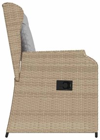 Kerti pad párnával 2 pcs Bézs Poli rattan