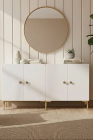 Simple komód, fehér-arany, 150 cm