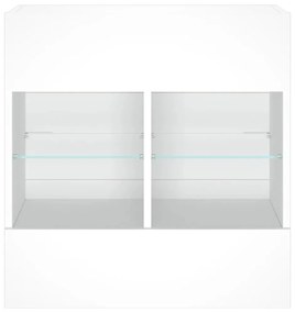 fehér falra szerelhető TV-szekrény LED-lámpákkal 58,5x30x60,5cm