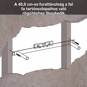 Fali polc 60x20x3,8 cm, fehér