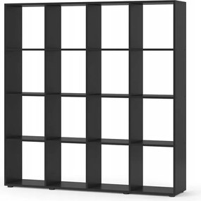 Nappali könyvespolc 16 rekeszes szoba Dividier fekete álló funkcionális